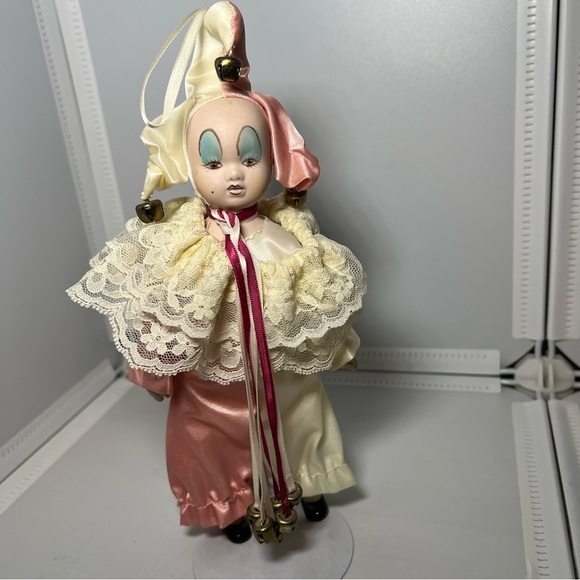 None Other - Vintage Pierrot Porcelain Clown Doll made in Taiwan Unbranded 9.5”